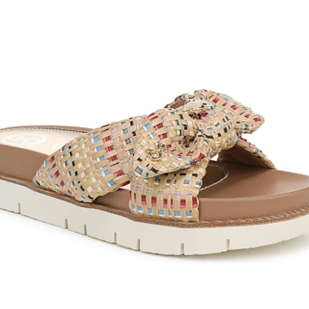 🤍 St. John’s Bay Woven Bow Slide Sandals Multicolor Size 9.5